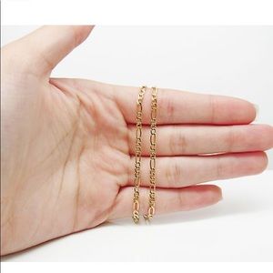 Solid Gold Figaro Chain 22" 10K Real Gold Necklace